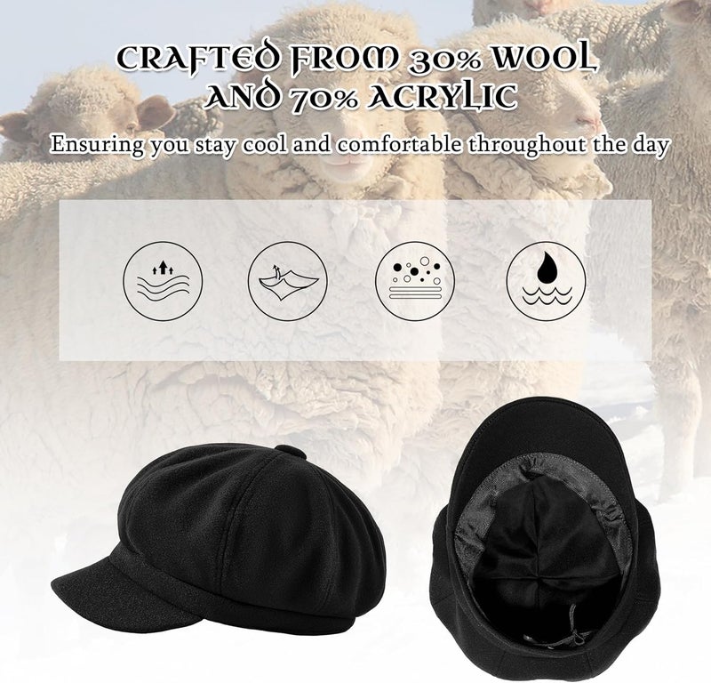 Durio Newsboy Hats for Women Vintage Plaid Newsboy Cap Beret Paperboy Hat Fall Hats Spring Winter - Image 4